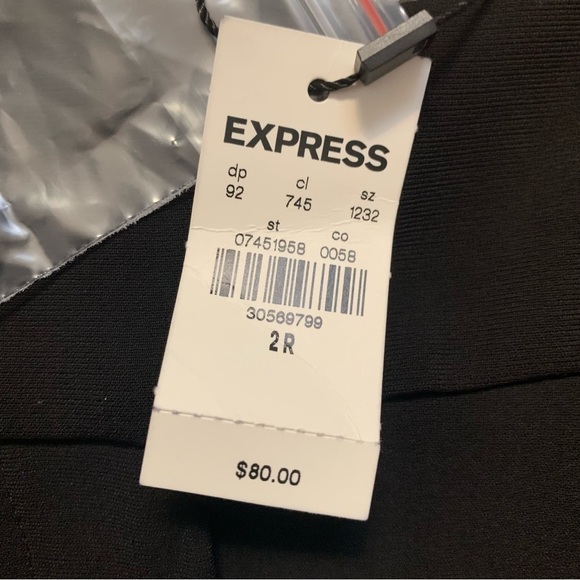 Express Black Ankle Super High Rise Pants Womens Size 2 New Tag Trousers - Picture 4 of 6